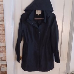 Coldwater Creek Black Rain Jacket with  Hood Size Medium
